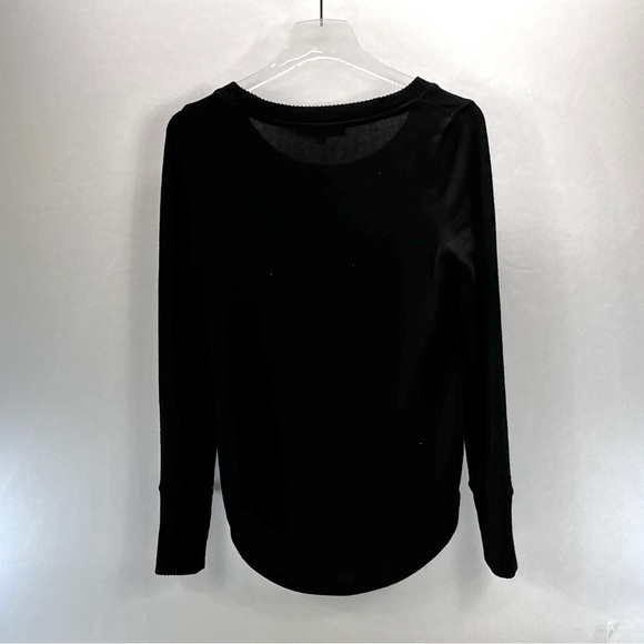 NEW LOFT Sweater Size Small Black Scoop Neck Round Hem Soft Minimalist Capsule - Picture 3 of 7